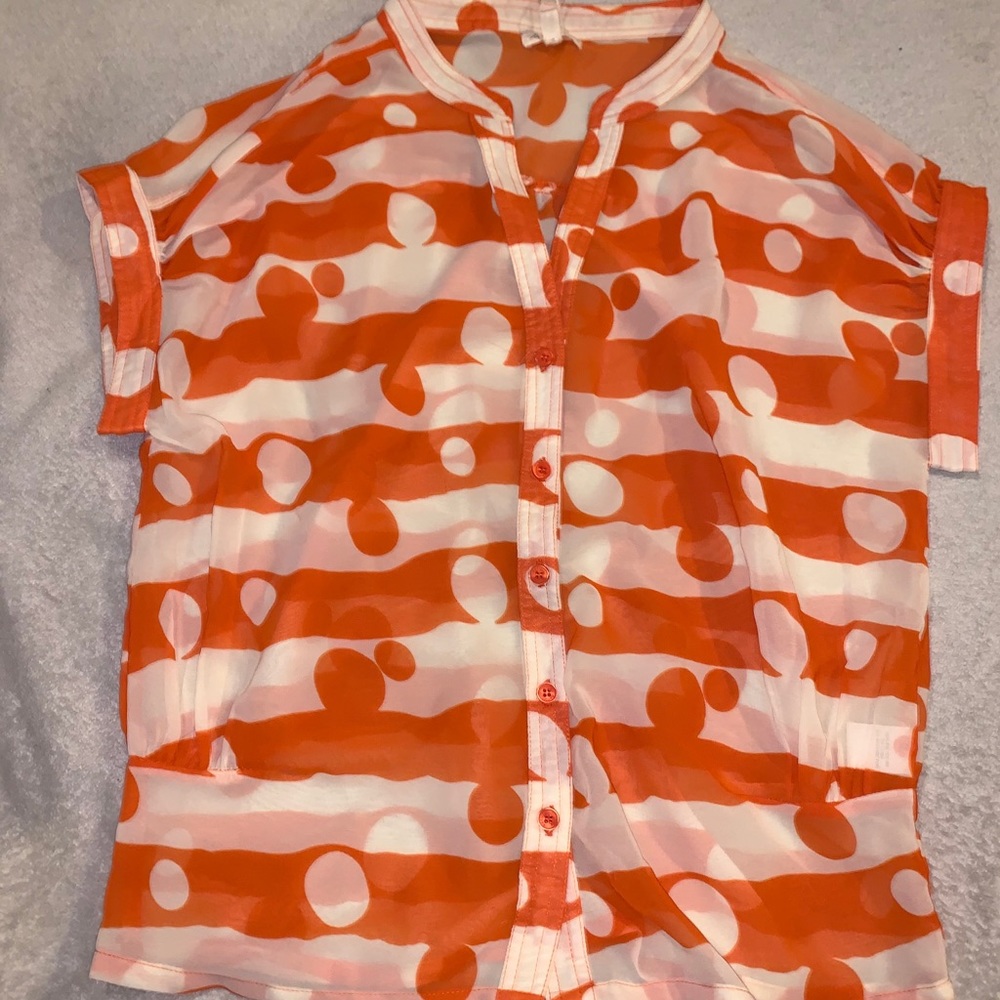Orange & white top